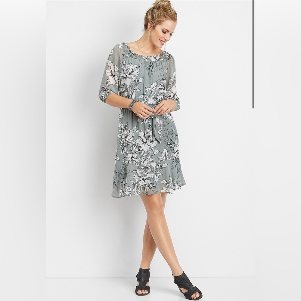 Maurices Floral Gray Dress